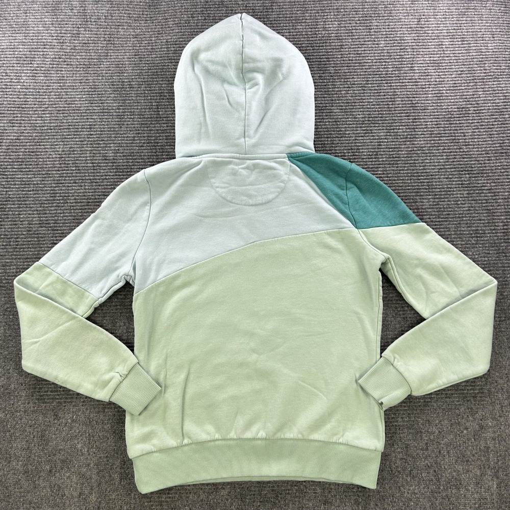 Wanakome Color Block Pullover Hoodie Womens Medium Aqua Green Mint Athleisure - Picture 2 of 11